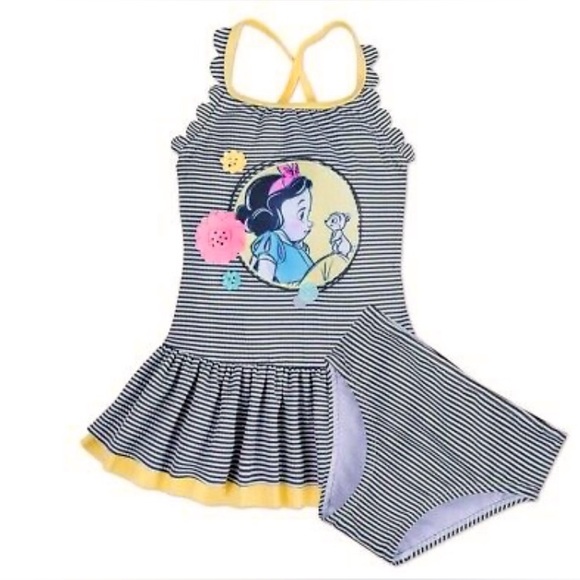 Disney Animators Collection Snow‎ White Two Piece Swimsuit Size 2 Girl - Picture 1 of 9